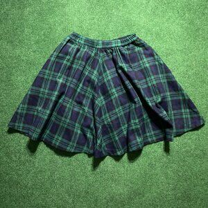 Vintage Women’s Candy Wool Black Watch Plaid Circular Midi Skirt (Unsized)